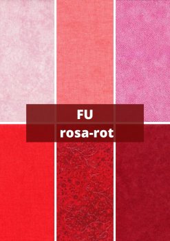 6 verschiedene Stoffe - Falsche Unis rot-rosa